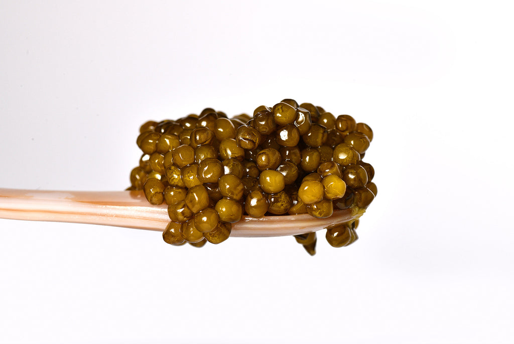 reserve caviar on a mother of pearl spoon
